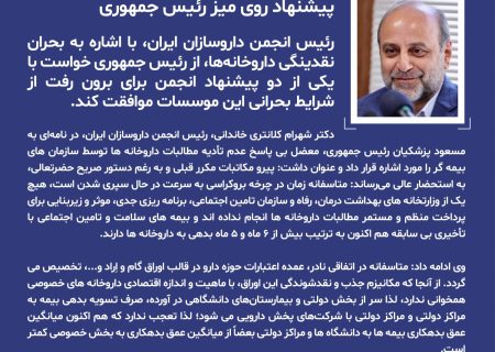 نامه انجمن داروسازان به پزشکیان؛دو پیشنهاد روی میز رئیس جمهوری